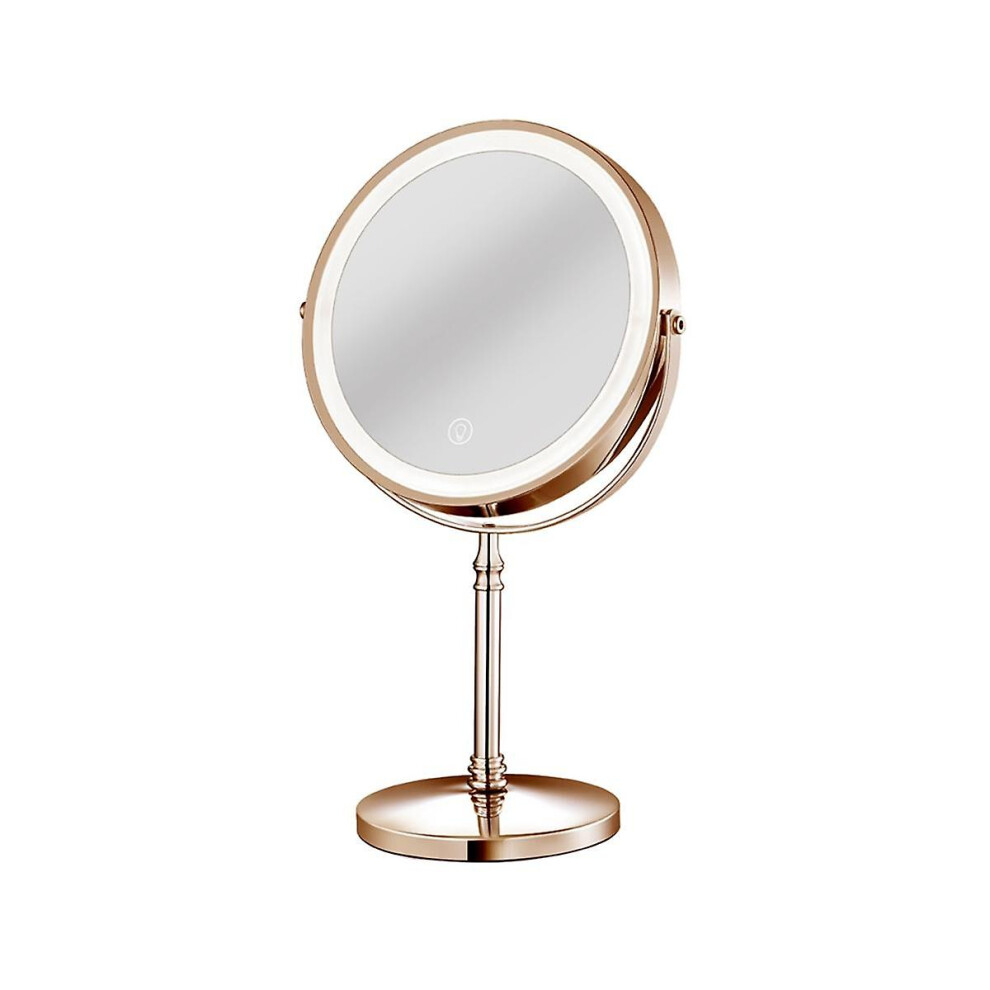 10x Led Mirror Rechargeable Make Up Mirror With 3 Colors, Brightness Adjustable Magnification Cosmetic Mirror 2 Side-c