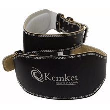 Kemket Gym Weightlifting Leather Belt 4 inch Wide, Small