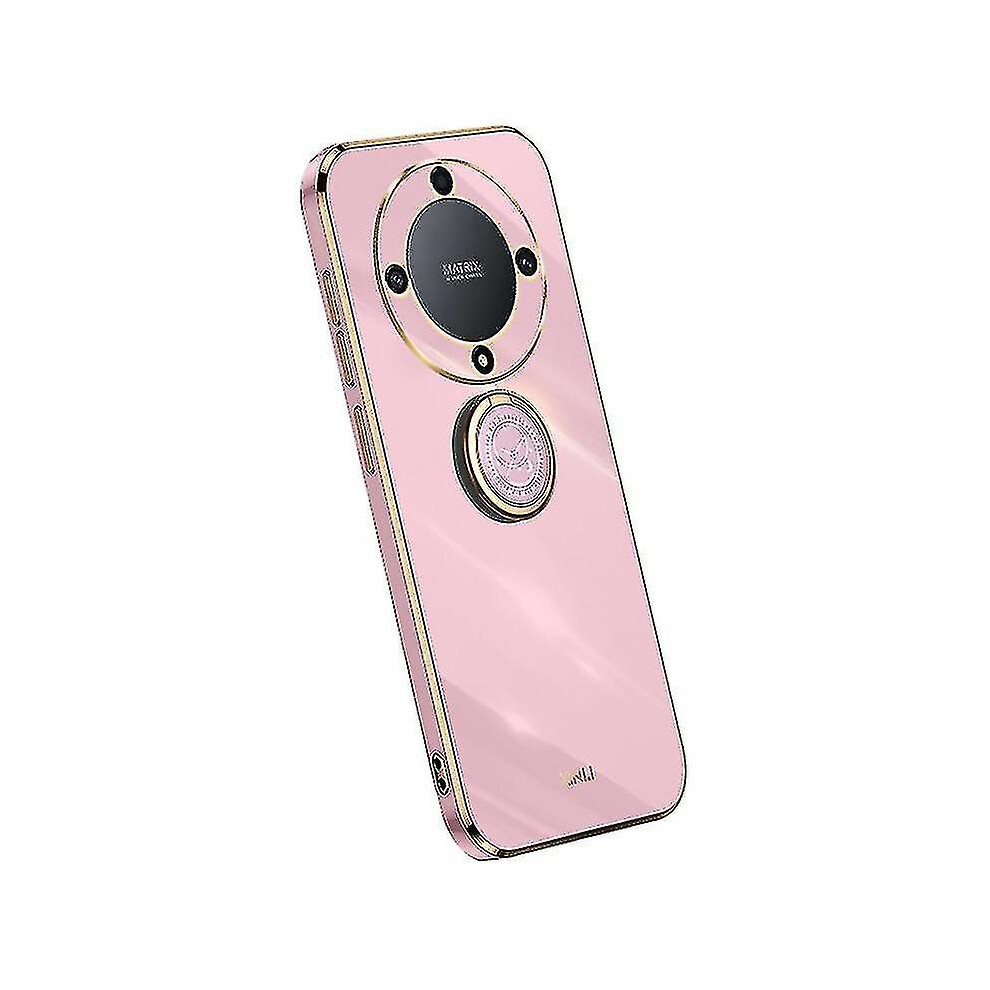 (Purple) Xinli For Honor Magic 5 Lite 5G / X9a 5G Ring Kickstand Electroplating Phone Case Tpu Phone Cover Purple 3010291250531