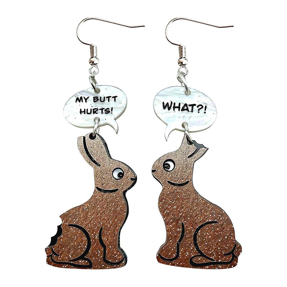 Easter Earrings Bunny Earrings Dangle Funny Talk Cute Rabbit Easter Bunnies Creative Gifts