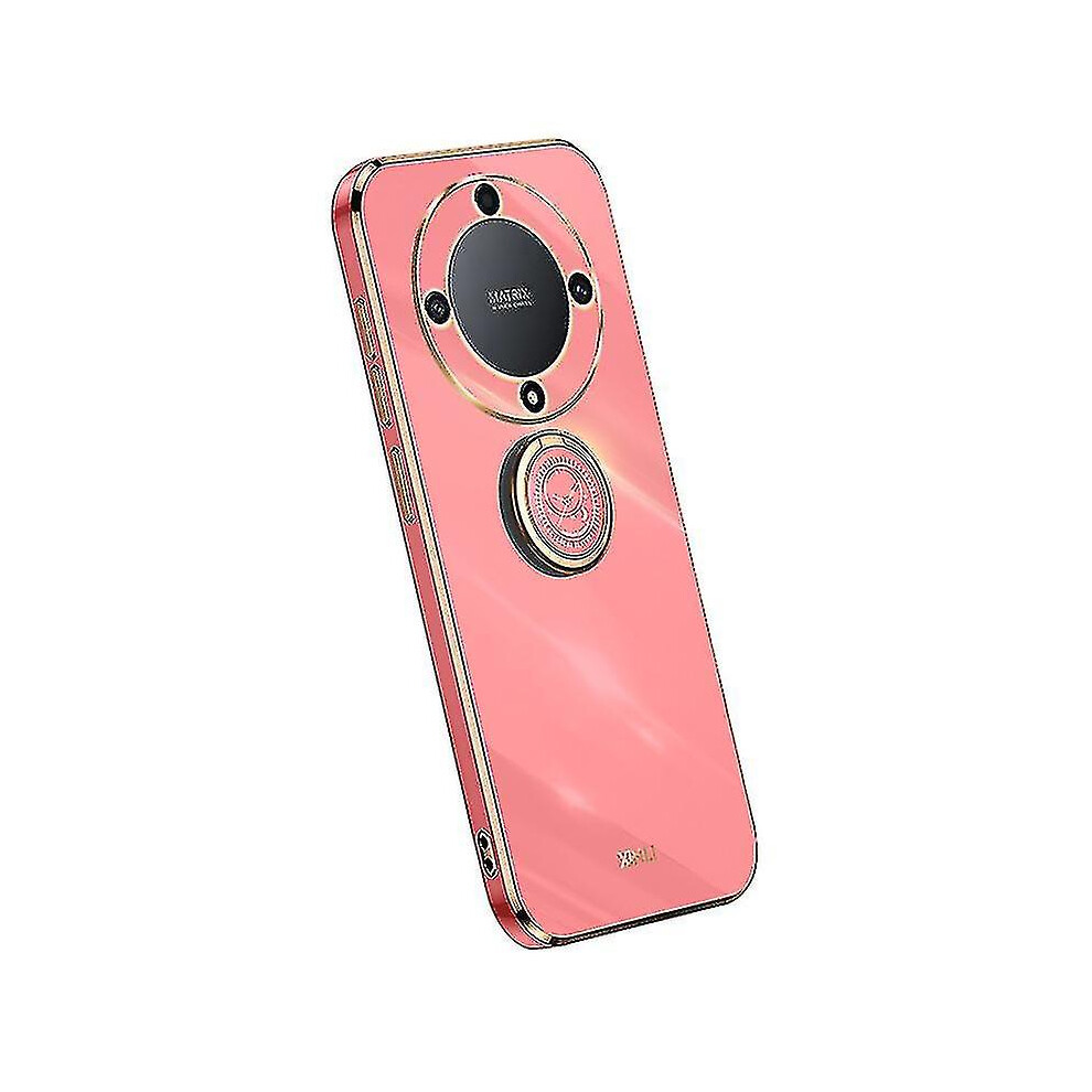 (Red) Xinli For Honor Magic 5 Lite 5G / X9a 5G Ring Kickstand Electroplating Phone Case Tpu Phone Cover Red 3010291250555