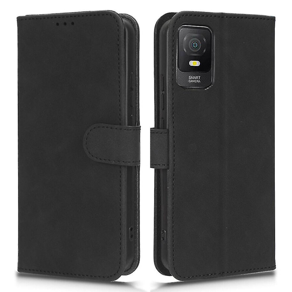(Black) For Tcl 403 Mobile Phone Case Stand Wallet Shockproof Tpu pu Leather Phone Cover