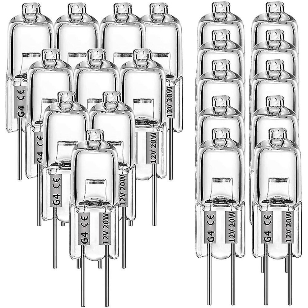 20 Pcs G4 Halogen Bulbs,20w 12v Halogen Light Bulbs