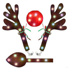 Car Reindeer , Car Kit With Led Lights,reindeer Car Kit ,nose,tail, For Car