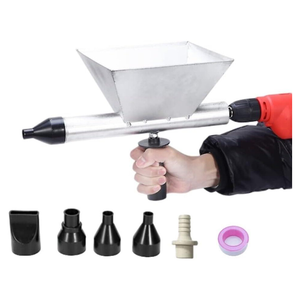 Electric Mortar Pointing Grout Gun Portable Mortar Sprayer Applicator Cement Caulking Gun With 5 Nozzles (without Electric Drill)