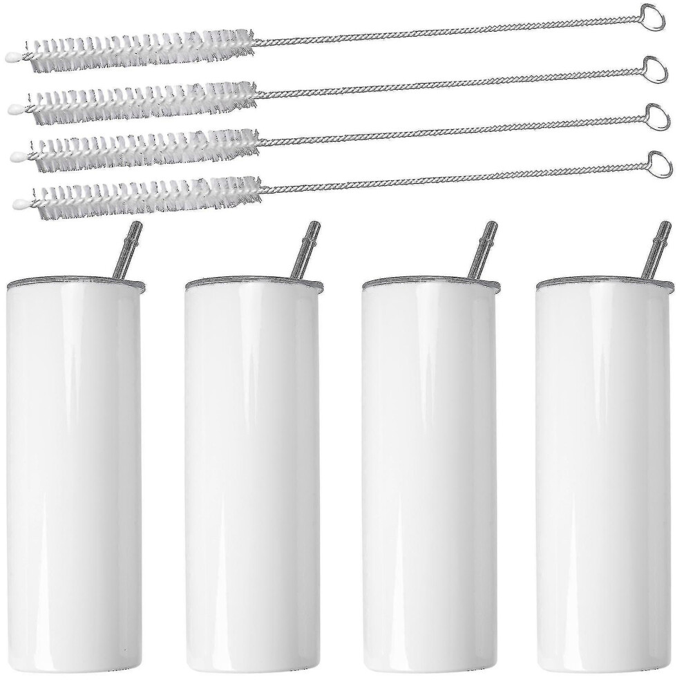4PCS Sublimation Tumblers 20 OZ Skinny Straight, stainless Steel Sublimation...