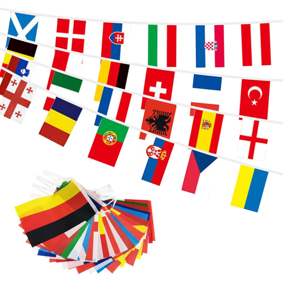 Euro 2024 Bunting - All 24 Participating Countries - England Spain