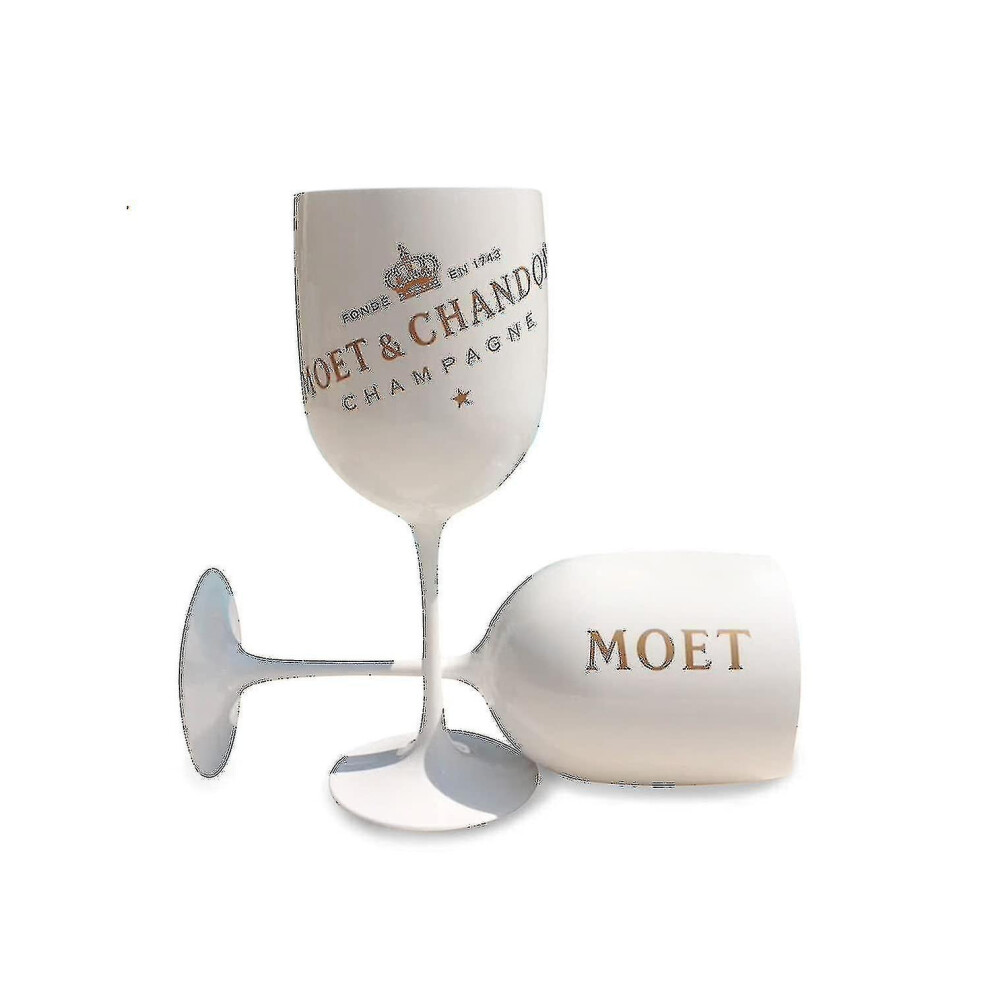 2pcs White Champagne Glass For Moet Plastic Champagne Coupes Cocktail Glass Wine Cup Goblet Wine Glass Champagne Flutes For Party