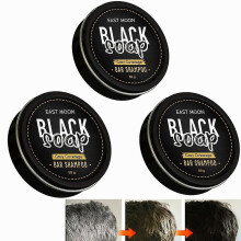 Yky-3pcs Men's Grey Coverage Bar Shampoo Hair Darkening Black Soap For Grey Hair Cover 2023 New