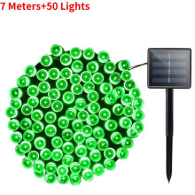(Green, 700cm/275.59in) Christmas Garland Led Fairy Light Outdoor Solar Powered String Lights 8 Mode