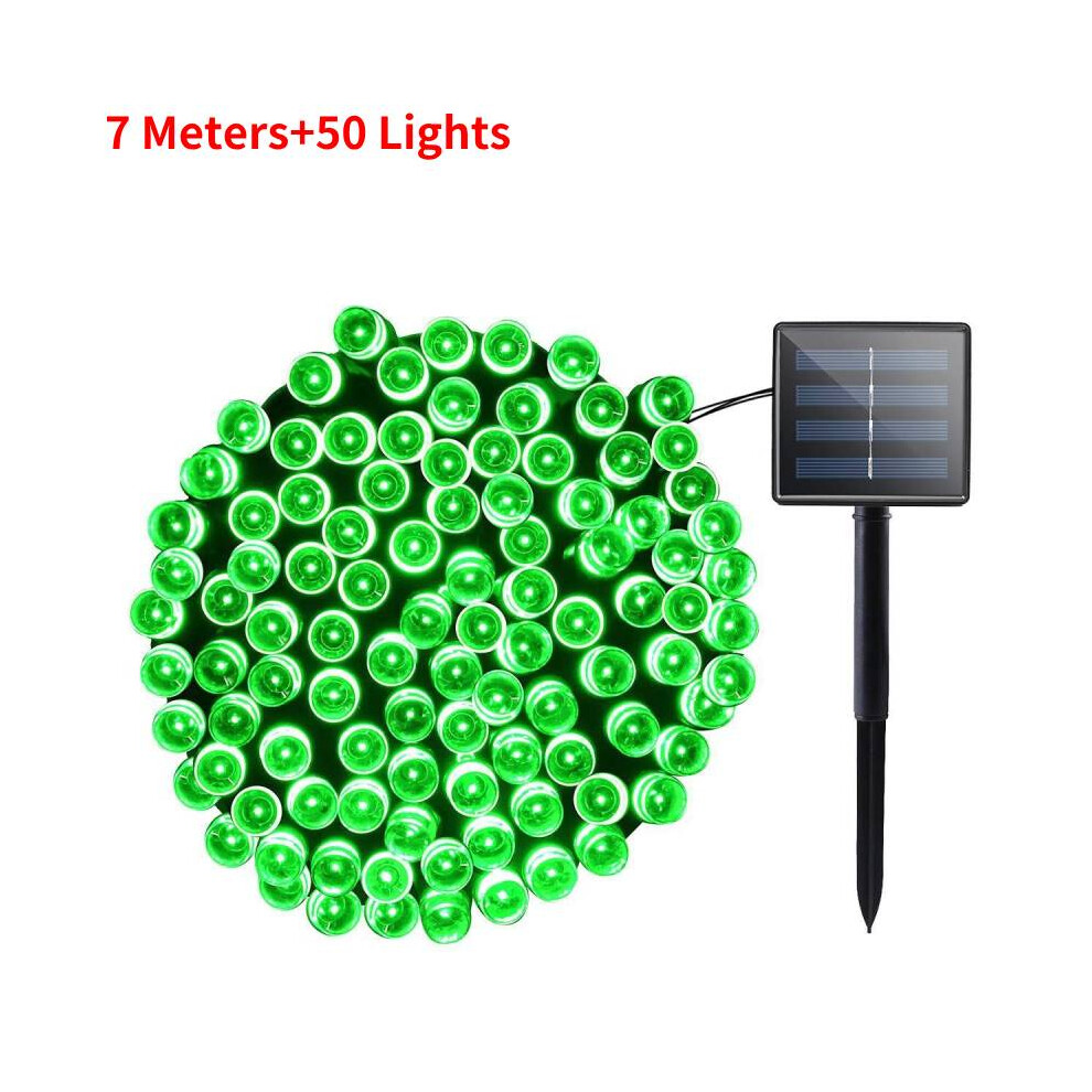 (, 700Cm/275.59In) Christmas Garland Led Fairy Outdoor Solar Powered String Lights 8 Mode Green/Light