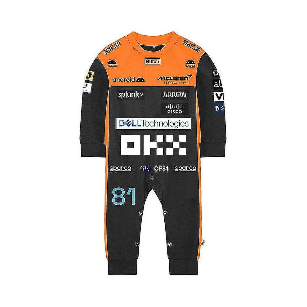 (WCLTY-202, 3M) Tib 2023 New Season F1 Mclaren Baby Jumpsuit Formula One Team Racing Car Gulf Boy Girl Kids Romper Spring Cool Babies Clothes