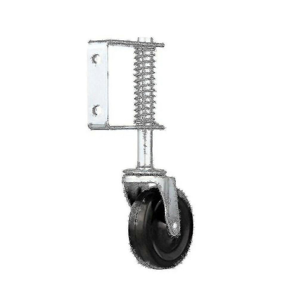 4 Inch Heavy Duty Rubber Mute Spring Loaded Gate Door Wheel Caster Spring Wheel Home Gate Door Roller (1 Pcs, Black) From Yaying