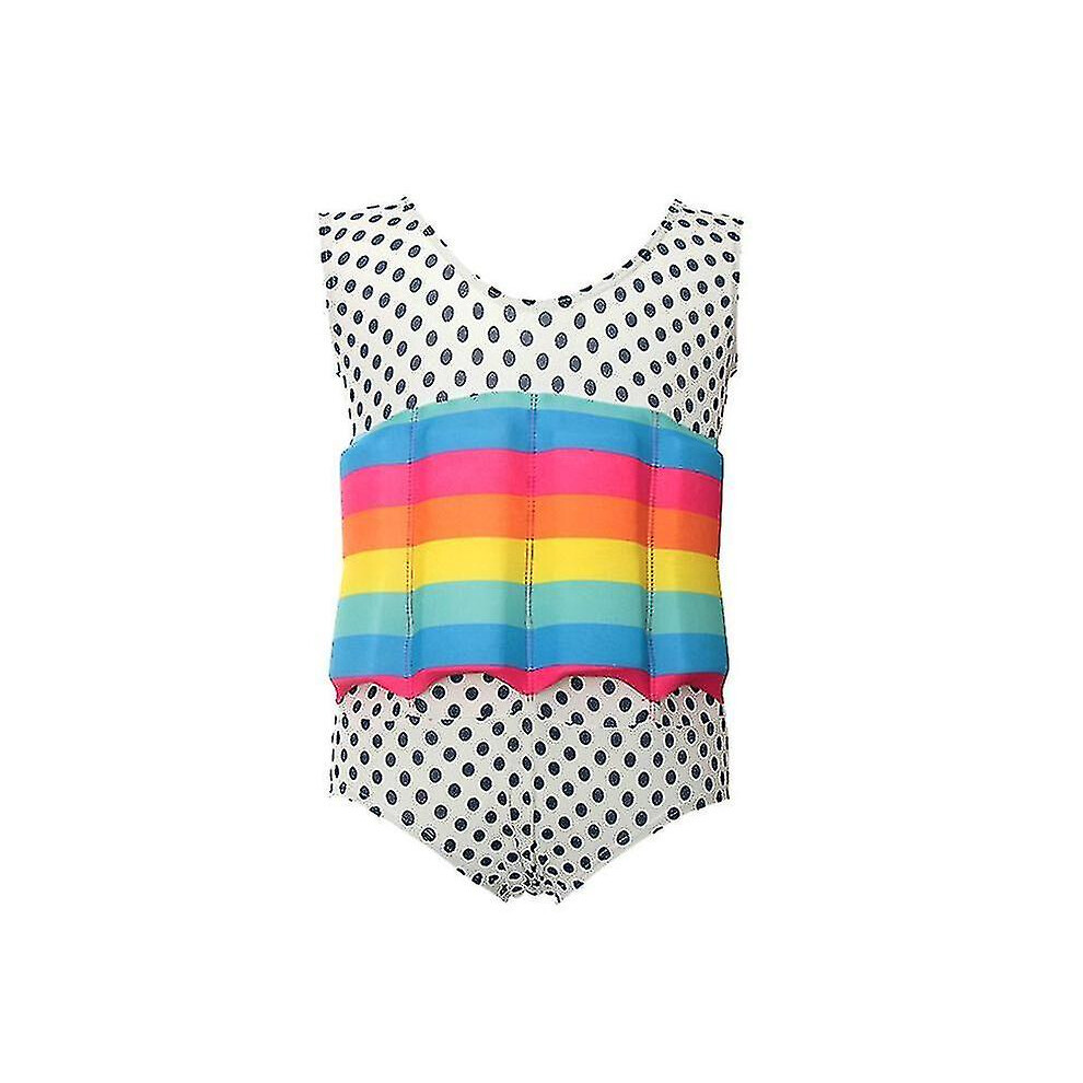 (Rainbow, L) Floating Buoyancy Swimsuits One Piece Float Suit Swimwear For Kids