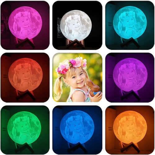 (12 cm) Customized Personalized Moon Lamp 3d Photo Moonlight Night Light Home Decoration Usb Charging Light Remote Control 2