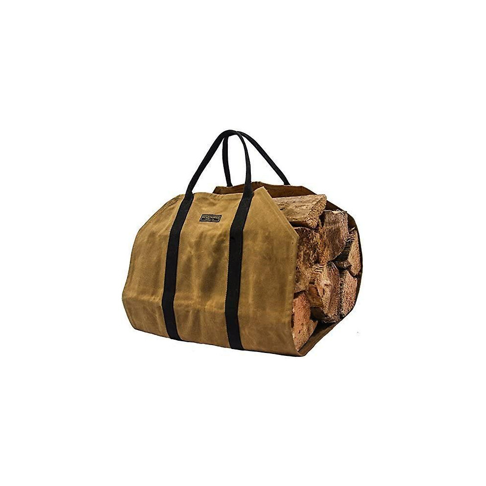 Waxed Canvas Firewood Carrier, Heavy Duty Firewood Log Carrier, Classic, Durable Design