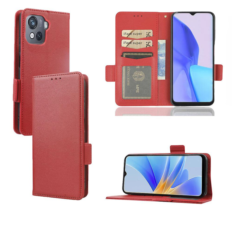 (Red) Case For Blackview Oscal C80 Leather Flip Cover Card Slots Magnetic Closure Wallet Compatible With Blackview Oscal C80 Case Red 3010291326281