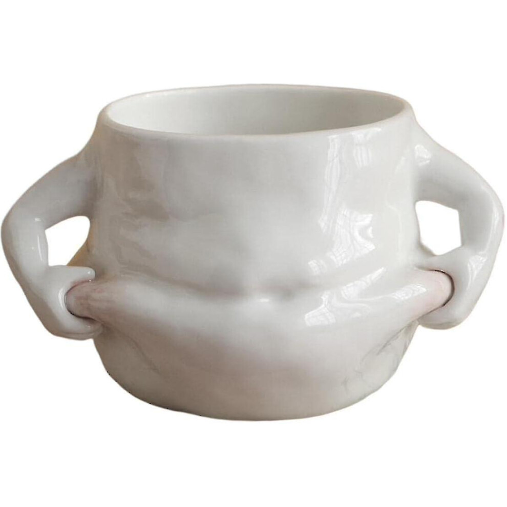 Creative Ceramic Coffee Mug Cup Novelty White Gift Durable Cute With Handles Big Belly Funny For Party Office Pub Birthday Kitchen