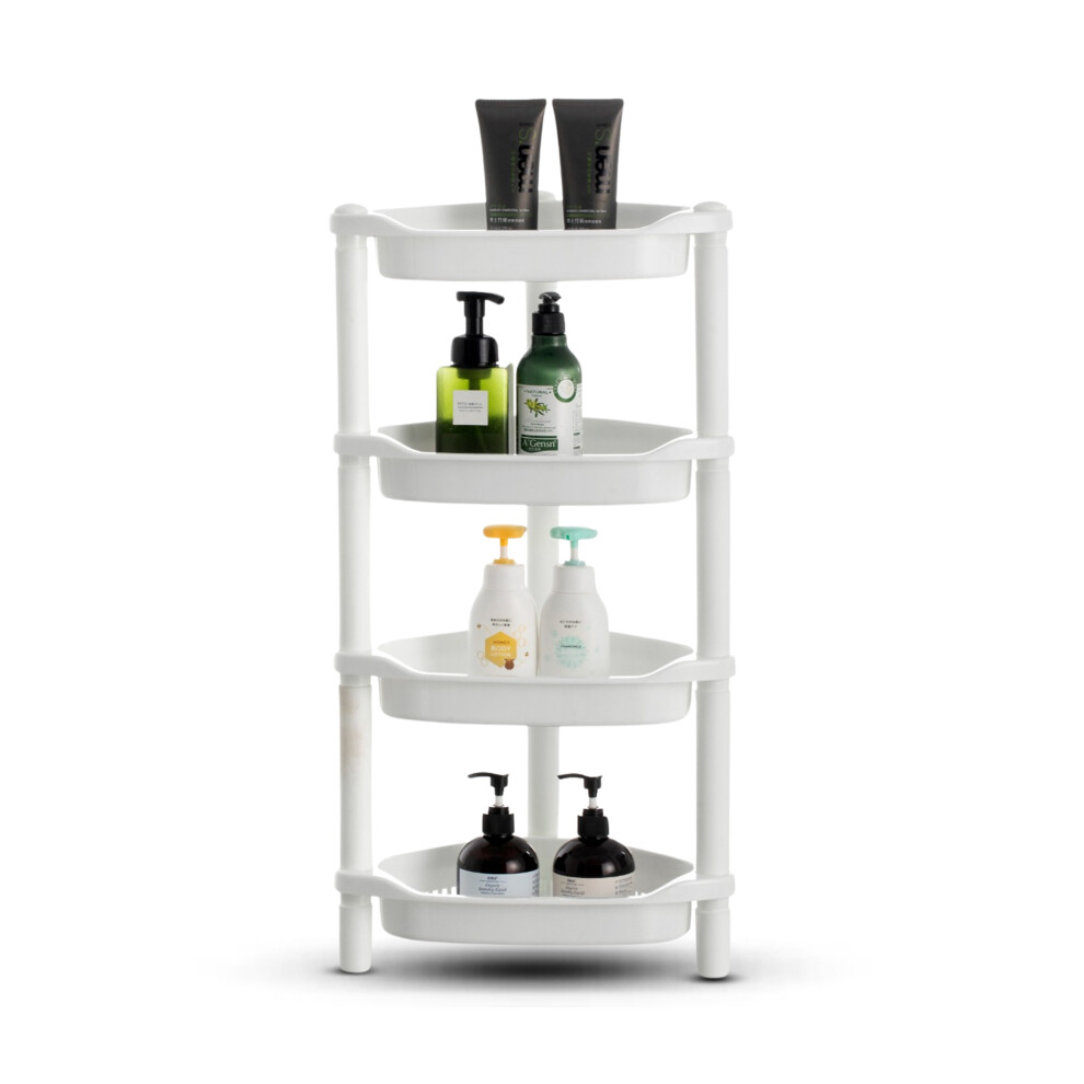 4 Tier Corner Shower Caddy Standing Shelf Rack Bathroom Storage Unit