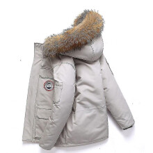 (Gray, XL) 2023 New Men's Down Jacket Clothing Thickened Tooling Couple's Coat Winter Outdoor Large Down Men And Women