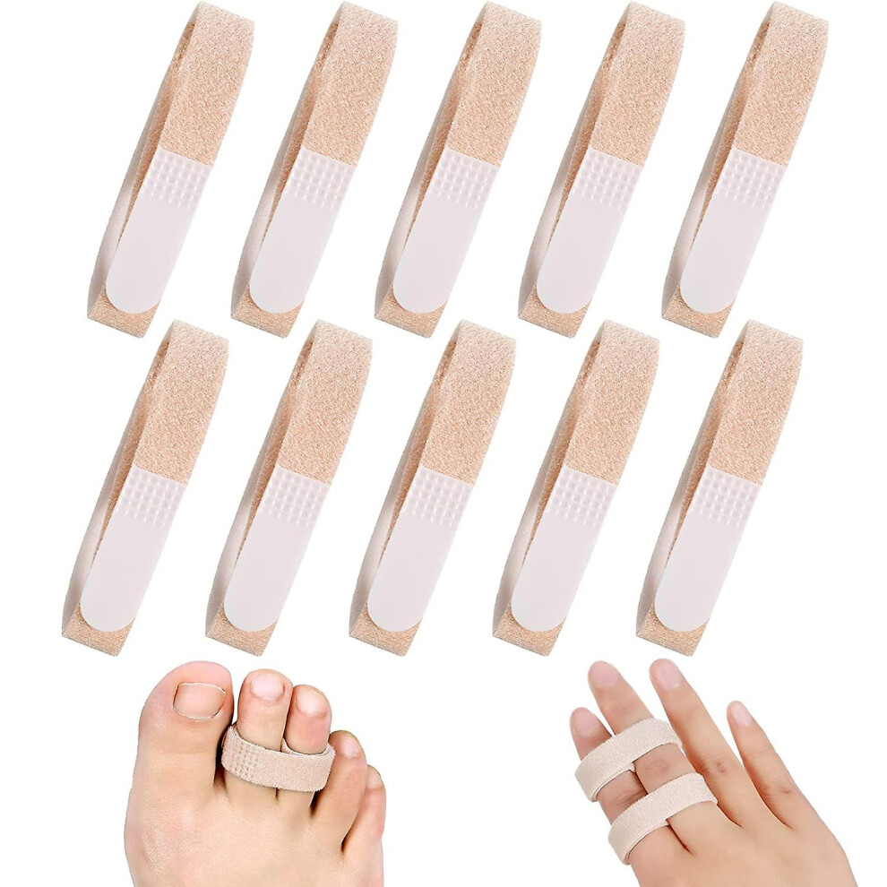 (Khaki, 5pcs) 5pcs Buddy Tape Finger Straps No Slip Hook Loop Finger Splints, Reusable Fabric Buddy Wraps For Broken Toes