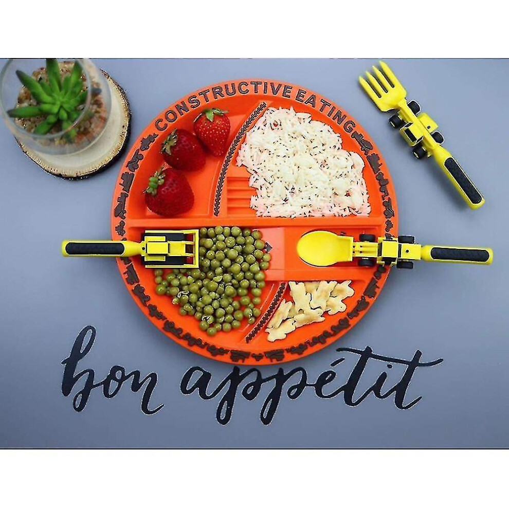 Children's Car Tableware Bulldozer Excavator Shovel Toddler Forks And Spoons Kids Utensils Tablewar