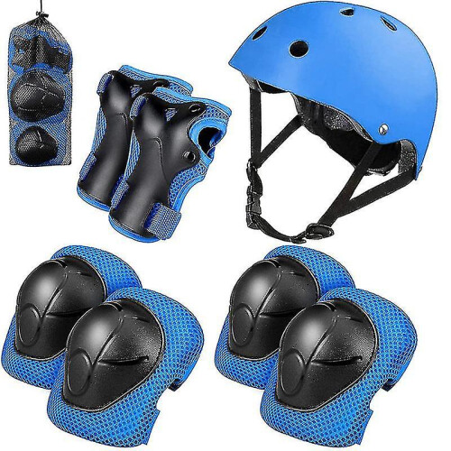 Kids Protective Gear Set,7 In 1 Helmet, Knee Pads