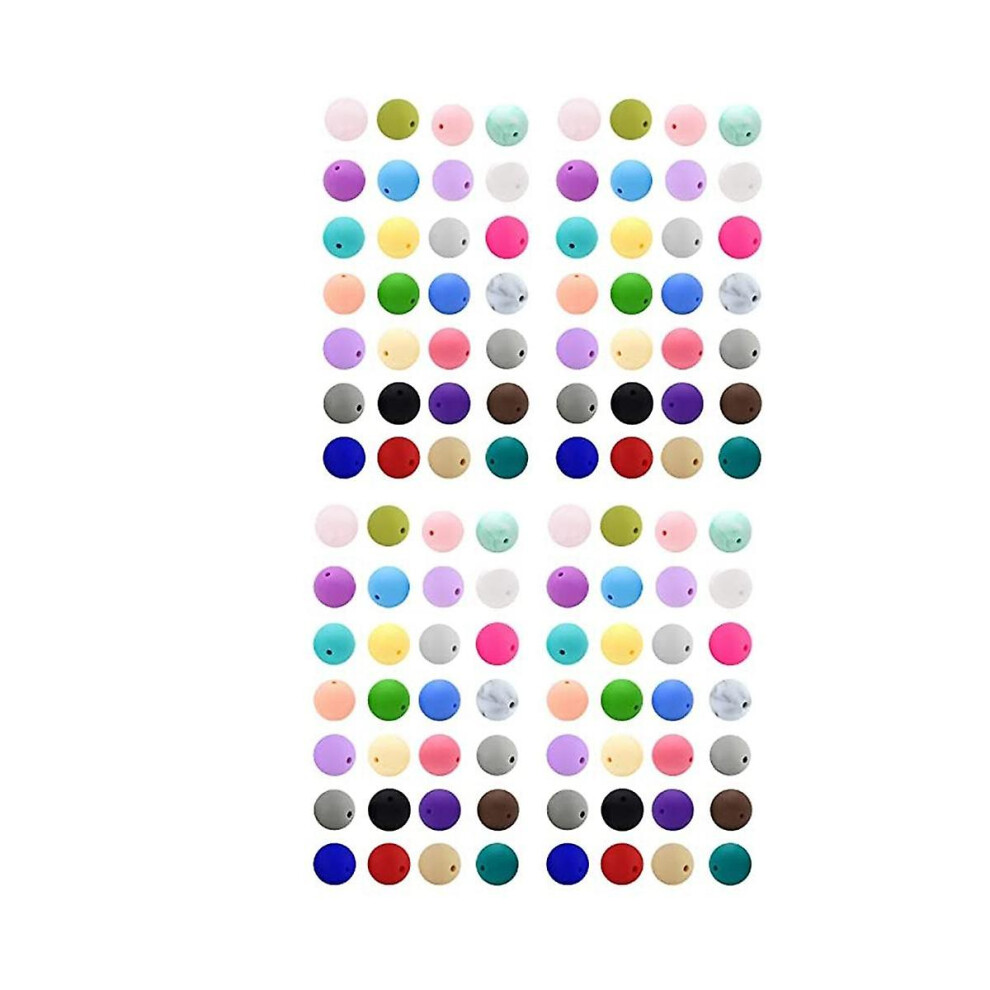 280pcs 15mm Silicone Beads, 30 Mixed Silicone Beads Bulk Round Silicone Beads For Keychain Making K