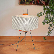 (A Lamp, UK Plug) Japanese Design Akari Noguchi Yong Table Lamp Printed Rice Paper Lamp Bedroom Desktop Home Loft Decor Square Tripod Floor Lamp