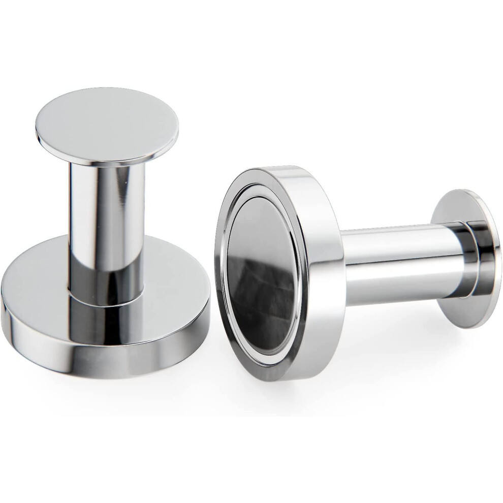 Magnetic Coat Rack For Hanging Coats And Bags, 2 Extremely Strong Chrome Wall Hooks, Door Coat Rack With Rare Neodymium Metal Magnet, Fridge Door Hook