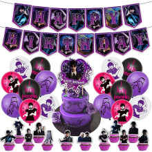 Wednesday Addams Birthday Decorations,wednesday New Addams Tv Show Party Supplies, 30pcs Wednesday Party Decorations Cake Topper