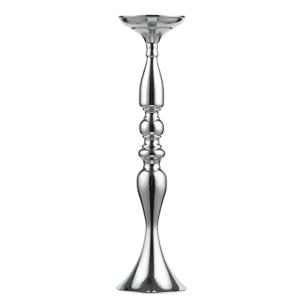 (Silver, 50cm 1pc) Sinknap Metal Candle Holder Stand Flowers Vase Candlestick Wedding Home Table Decor