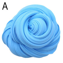(Blue) Creative Slime Toys Colorful Fluffy Foam Clay Safe Non Toxic Decompression Cotton Butter Mud Children's Toys