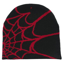 (E) Winter Beanie Knit Hat Soft Spider Web Baggy Slouchy Knitted Winter Warm Beanies For Cold Weather Skate Cap