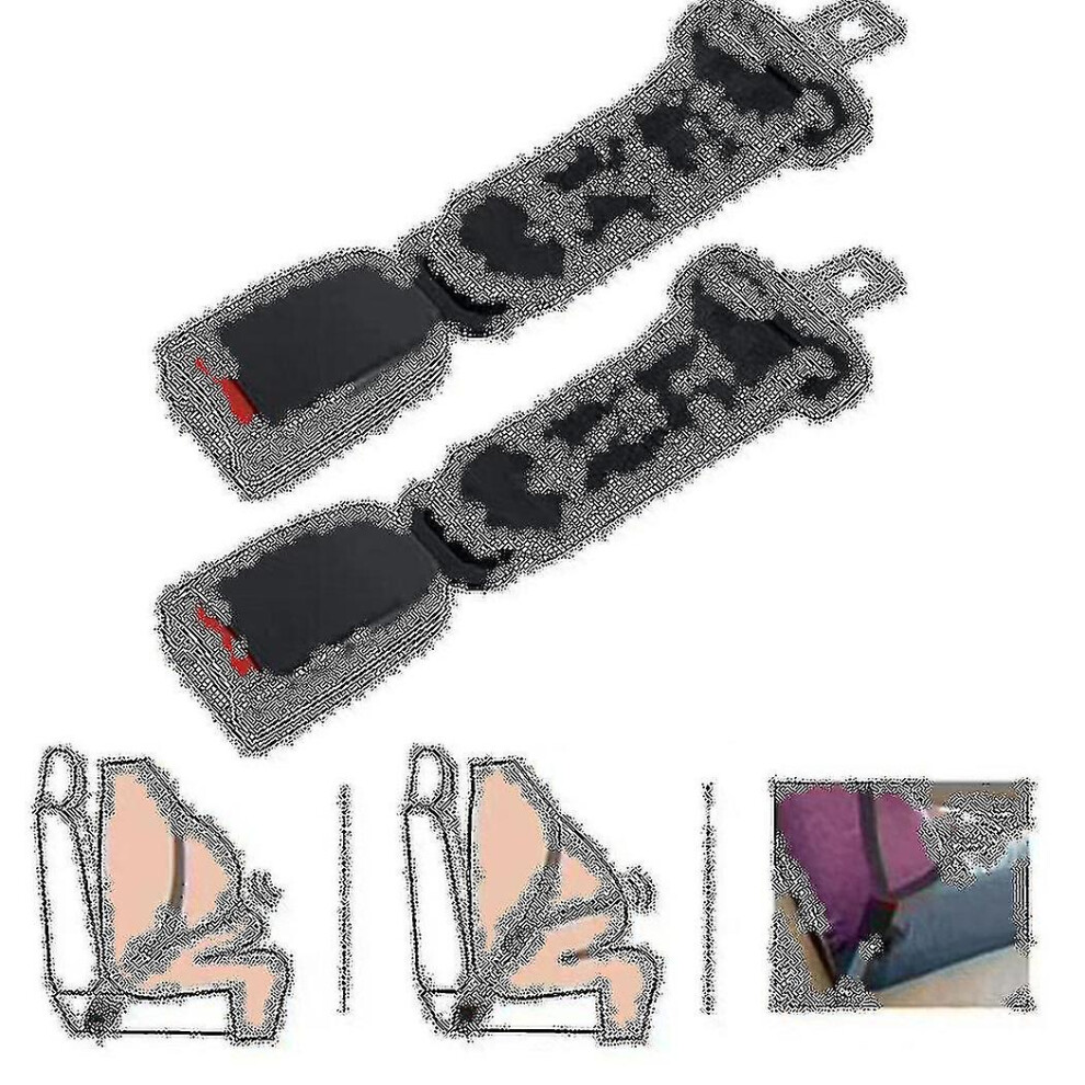 (, 2Pcs 27Cm) Seat Belts 2 Pack Universal Car Seat Belt Extender Adjustable Seat Belt Extension Strap 24-36Cm Black 3010291364979