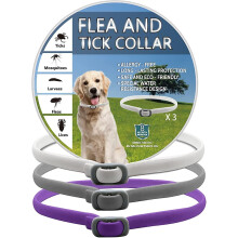 Flea And Tick Collar For Dogs, Dog Flea Collar, Dog Flea Treatment, 8 Months Protection, One Size Fits All Dogs, Adjustable And Waterproof Design, 3pa