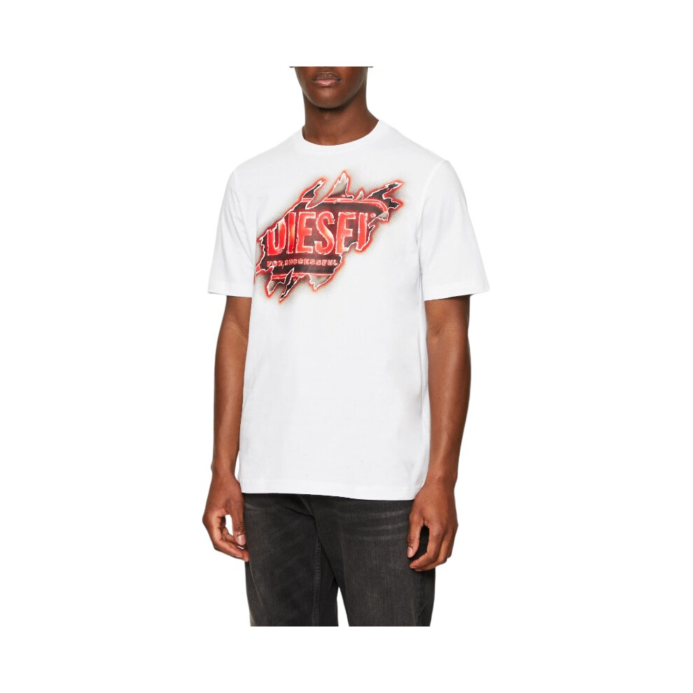 New Diesel Men's (, S) T Just E43 T Shirts Cotton Summer Tee White