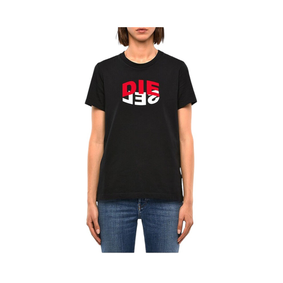 (Black, S) DIESEL T SILY V23 Womens T Shirts Summer Tee