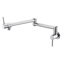 (Chrome) Wall Mounted Rose Gold Pot Filler Folding Kitchen Faucet Tap