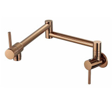 (Rose Gold) Wall Mounted Rose Gold Pot Filler Folding Kitchen Faucet Tap