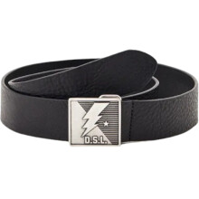 (90 cm) DIESEL B-Mont Mens Leather Belts Lightning Buckle