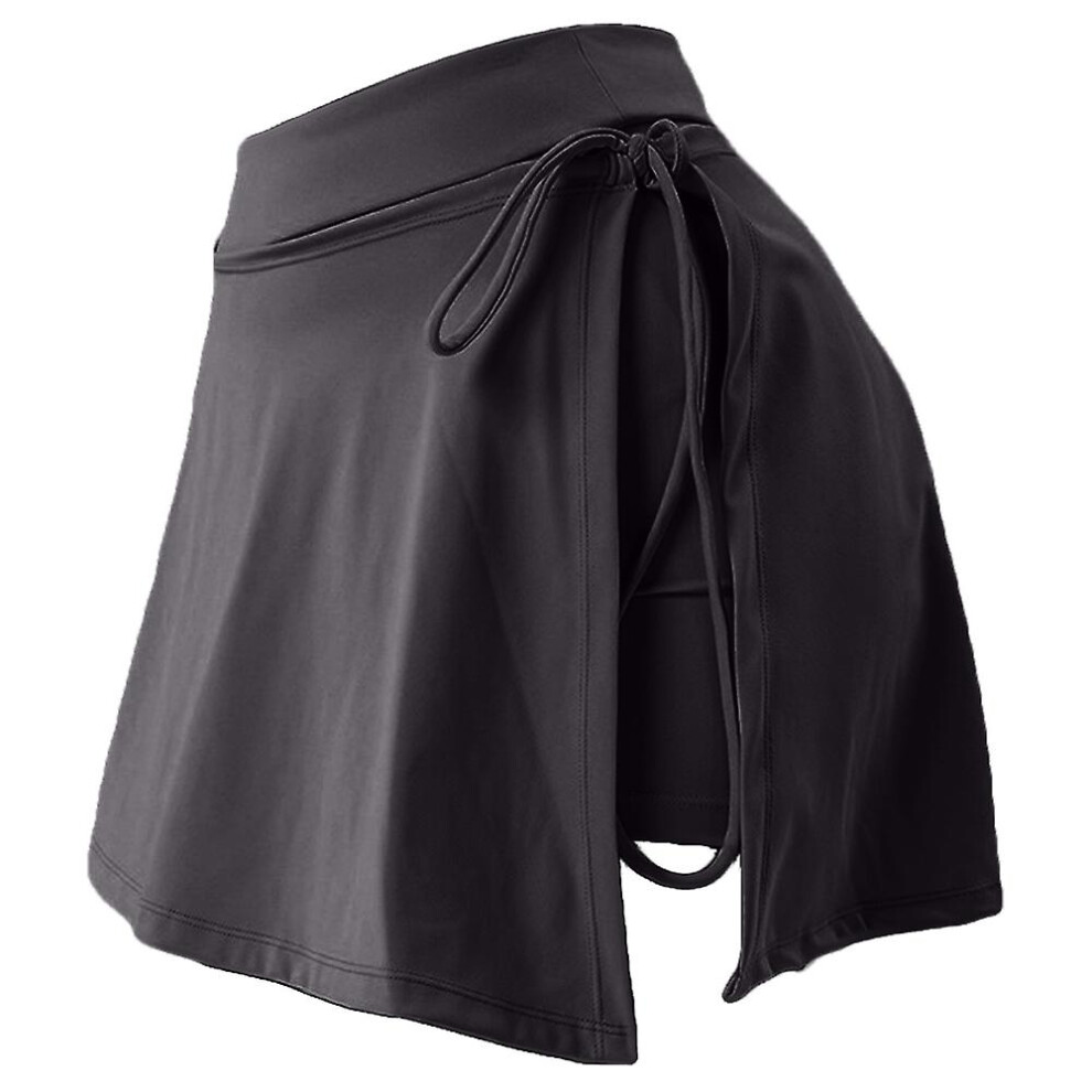 (M) Black Tennis Skorts Skirts With Pockets For Women Drawstring Skirt For Girl Athletic Skirts Workout Skorts