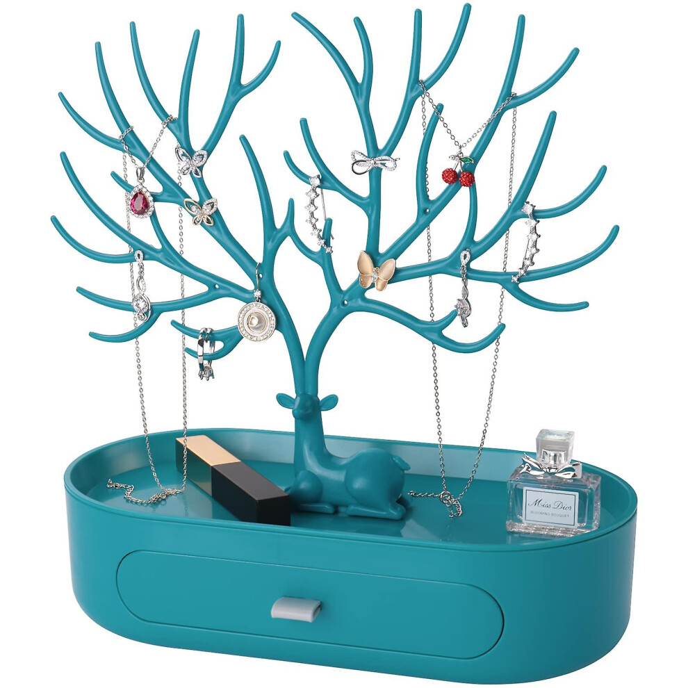 (B) Antlers Jewellery Stand With Drawers, Jewellery Tree Girls, Plastic Jewellery Holder, Earring Stand/ring Stand/chain Stand