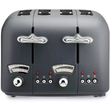 De'Longhi CT04.GY 4 Slice Toaster 6 Toast Settings Argento Silva 1600w Grey