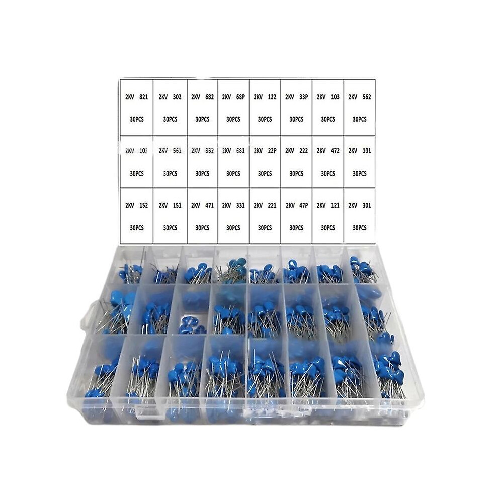 720Pcs 2Kv 2000V 22Pf-821Pf 24 Values Assorted Kit Ceramic Capacitors Package 3010291387428