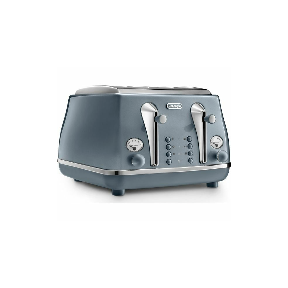 DeLonghi CTOT4003.AZ 4 Slice Toaster Icona Metallics 1800W - Metallic blue