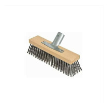 One-piece Steel Bristle Broom With Metal Handle Holder Brush Broom Head - Premium Beech - 30cm