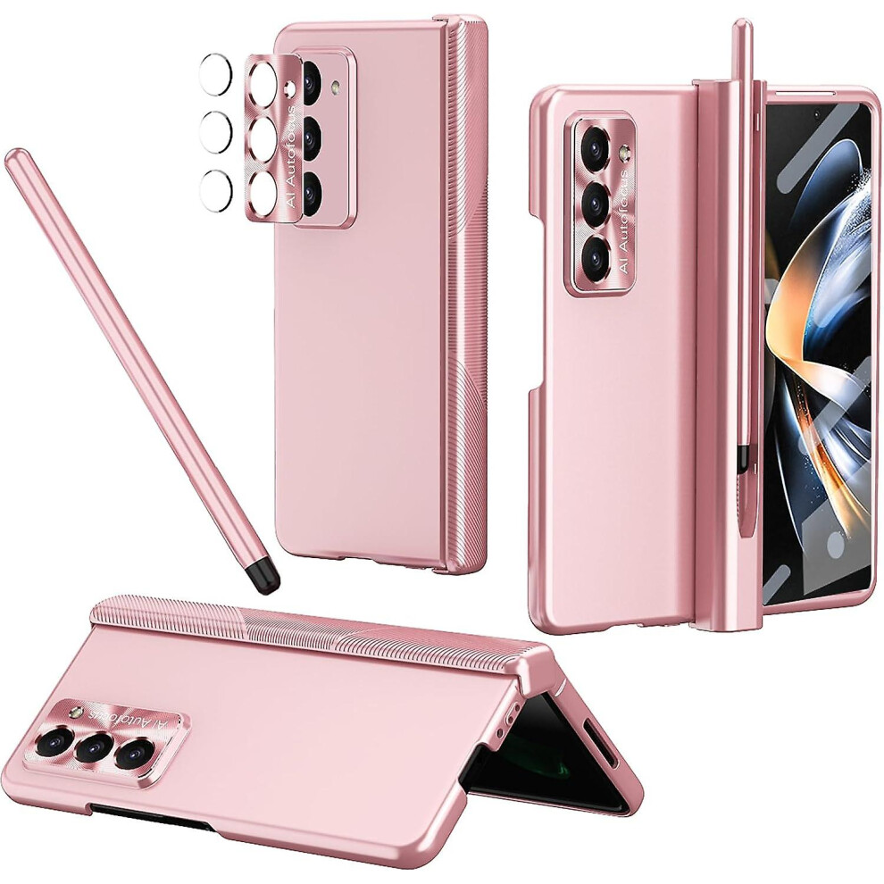 (Pink) Z Fold 5 Case With Pen,hinge Protection Shockproof Case For Samsung Galaxy Z Fold 5 With S Pen Holder