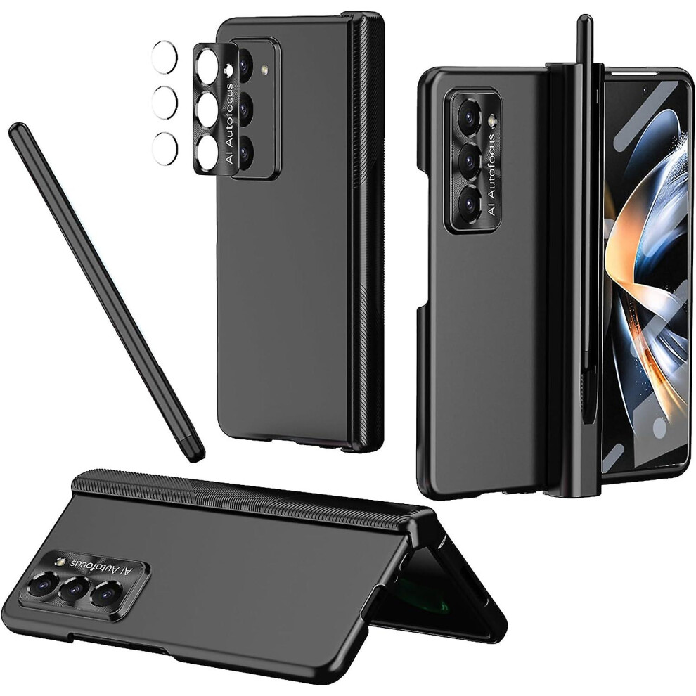 (Black) Z Fold 5 Case With Pen,hinge Protection Shockproof Case For Samsung Galaxy Z Fold 5 With S Pen Holder