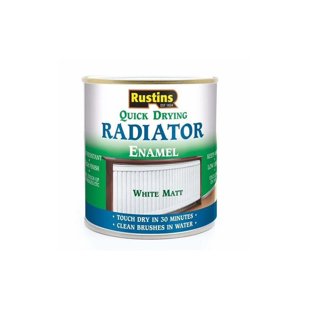 Rustins - Quick Dry Radiator Paint White Matt - 250ml